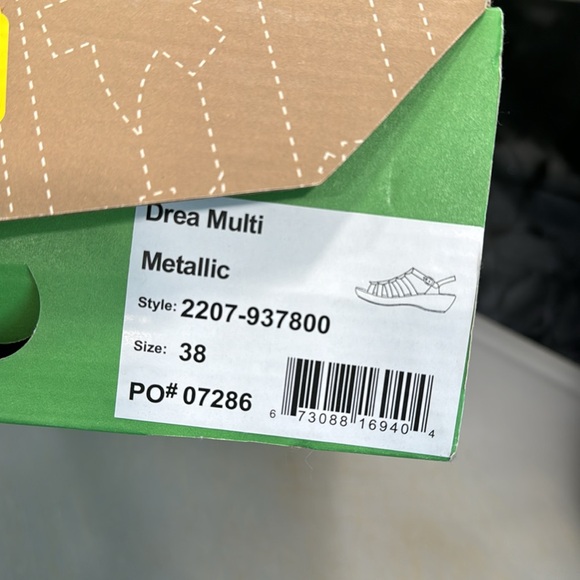 Dansko Drea Multi Metallic Wedge Leather Sandals Size 38 - Picture 14 of 15